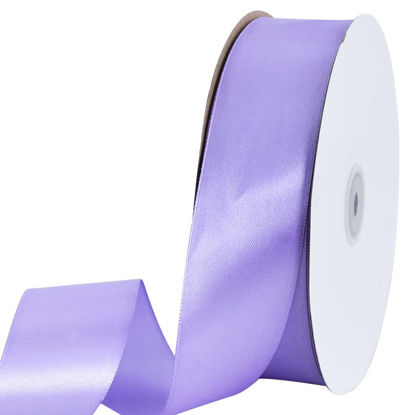 Picture of TONIFUL 1-1/2 Inch (40mm) x 100 Yard Lavender Light Purple Wide Satin Ribbon Solid Fabric Ribbon for Gift Wrapping Chair Sash Valentine's Day Wedding Birthday Party Decoration Hair Floral Craft Sewing