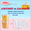 Picture of [240 Sets - 5.5 oz ] Portion Cups With Lids, Small Plastic Containers with Lids, Airtight and Stackable Souffle Cups, Salad Dressing Container, Sauce Cups, Condiment Cups for Lunch, Party, Trips