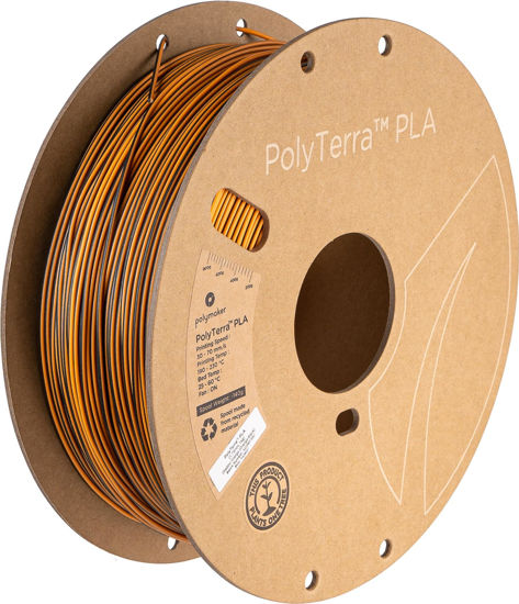 Picture of Polymaker Dual Color Matte PLA Filament 1.75mm Orange-Black, Coextrusion 1.75 PLA 3D Printer Filament 1kg - Experience a Unique Dichromatic Matte Finish with PolyTerra PLA 1.75mm (+/- 0.03mm)
