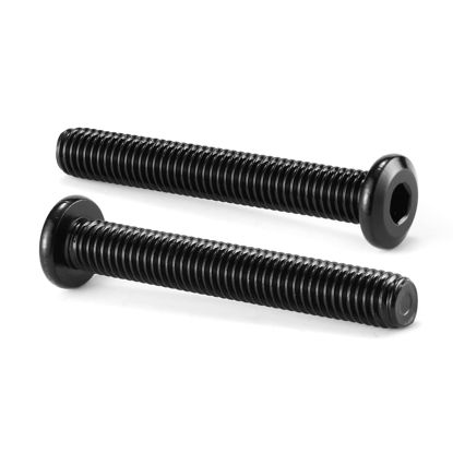 Picture of M6 x 55mm 10Pcs Flat Head Hex Socket Cap Screws Bolts, 304 Stainless Steel 18-8, Full Thread, Black Oxide by SG TZH (with Hex Spanner)
