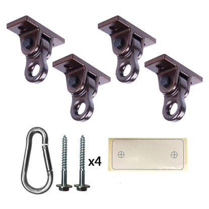 Picture of ABUSA Heavy Duty Bronze Swing Hangers Screws Bolts Included Over 5000 lb Capacity Playground Porch Yoga Seat Trapeze Wooden Sets Indoor Outdoor (4 Pack)