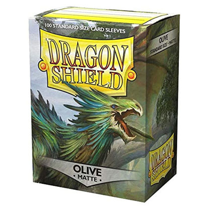 Picture of Dragon Shield Matte Olive Green Standard Size 100 ct Card Sleeves Individual Pack