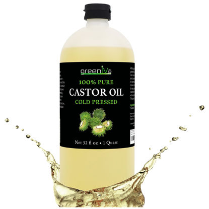 Picture of GreenIVe - 100% Pure Castor Oil - Cold Pressed - Hexane Free - Exclusively on Amazon (32 Ounce)