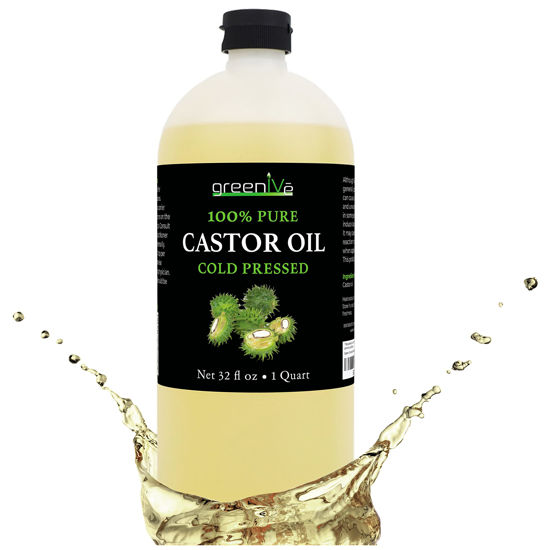 Picture of GreenIVe - 100% Pure Castor Oil - Cold Pressed - Hexane Free - Exclusively on Amazon (32 Ounce)