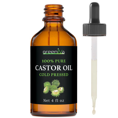 Picture of GreenIVe - 100% Pure Castor Oil - Cold Pressed - Hexane Free - Exclusively on Amazon (4 Ounce)