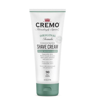 Picture of Cremo Barber Grade Silver Water & Birch Shave Cream, Astonishingly Superior Ultra-Slick Shaving Cream Fights Nicks, Cuts and Razor Burn, 6 Fl Oz