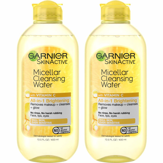 Garnier SkinActive Micellar Water for All Skin Types, Facial Cleanser &  Makeup Remover, 13.5 Fl Oz (400mL), 1 Count (Packaging May Vary)