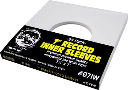 Picture of (25) Archival Quality Acid-Free Heavyweight Paper Inner Sleeves for 7" Vinyl Records #07IW
