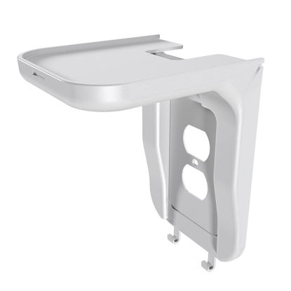 Picture of Suptek Wall Outlet Shelf, Home Wall Shelf Organizer for Outlets, Perfect for Bathroom, Kitchen, Bedrooms,Ideal for Cell Phone,Speaker up to 20lbs,With Cable Management and Detachable Hooks,White(S3W)