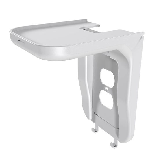 Picture of Suptek Wall Outlet Shelf, Home Wall Shelf Organizer for Outlets, Perfect for Bathroom, Kitchen, Bedrooms,Ideal for Cell Phone,Speaker up to 20lbs,With Cable Management and Detachable Hooks,White(S3W)