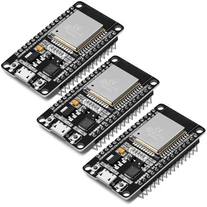 Picture of 3 Pieces ESP WROOM 32 ESP32 Development Board 2.4GHz WiFi Dual Cores Microcontroller Integrated with Antenna RF Low Noise Amplifiers Filters