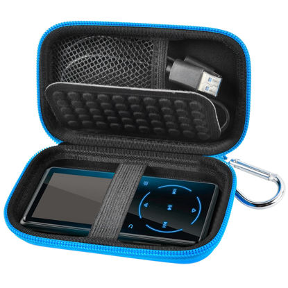Picture of MP3 & MP4 Player Case for SOULCKER/G.G.Martinsen/Grtdhx/iPod Nano/Sandisk Music Player/Sony NW-A45 Music Players with Bluetooth. Fit for Earbuds, USB Cable, Memory Card - Blue+Inside Black