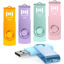 Picture of MOSDART 64GB USB Flash Drive 5 Pack, 64 GB Multicolor Multipack USB2.0 Thumb Drives, Swivel Design with LED Light, exFAT Jump Drive Memory Stick for Computers, Data Storage