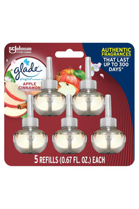 Picture of Glade PlugIns Refills Air Freshener, Scented and Essential Oils for Home and Bathroom, Apple Cinnamon, 3.35 Fl Oz, 5 Count