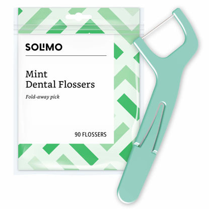 Picture of Amazon Brand - Solimo Mint Dental Flossers, 90 Count