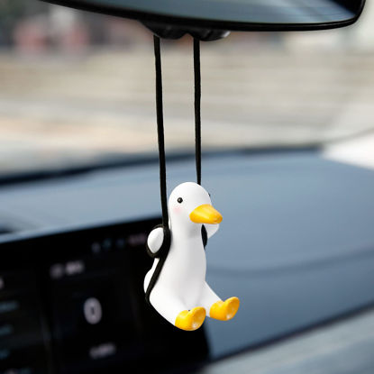 Picture of YGMONER Super Cute Swinging Duck Car Mirror Hanging Ornament Car Interior Accessories (Duck)