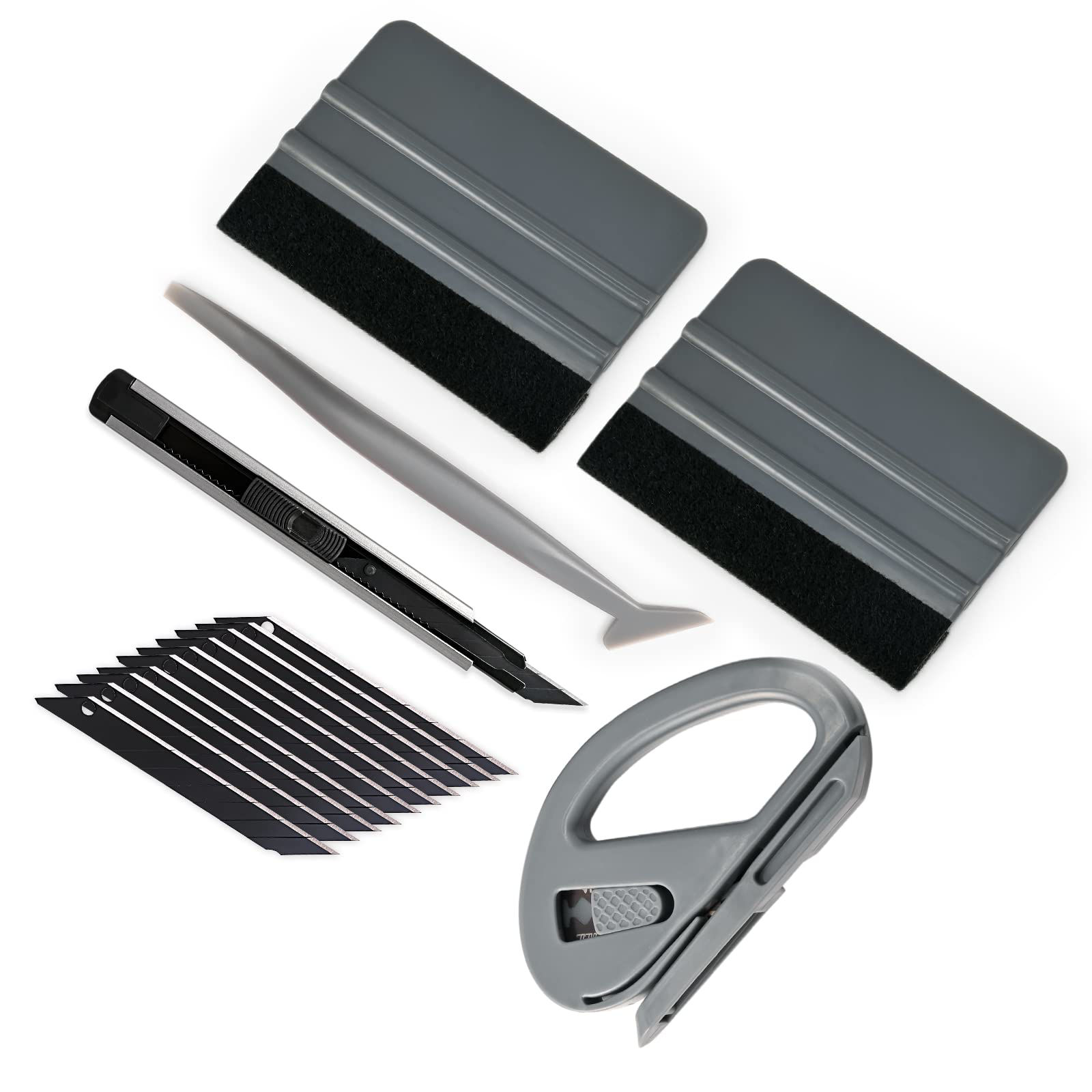 200/100/50pcsBlue Squeegee Auto Vinyl Carbon Fiber Window Ice Remover Cleaning F