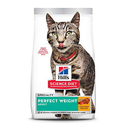 Picture of Hill's Science Diet Dry Cat Food, Adult, Perfect Weight for Weight Management, Chicken Recipe, 7 lb. Bag