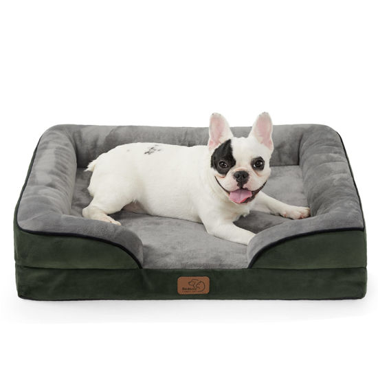 GetUSCart Bedsure Medium Orthopedic Bolster Dog Bed, Foam Sofa with