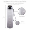 Picture of 32 oz Water Bottle with Time Marker, Carry Strap, Leak-Proof Tritan BPA-Free, Ensure You Drink Enough Water for Fitness, Gym, Camping, Outdoor Sports (Black/Gray Gradient)