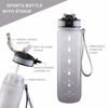 Picture of 32 oz Water Bottle with Time Marker, Carry Strap, Leak-Proof Tritan BPA-Free, Ensure You Drink Enough Water for Fitness, Gym, Camping, Outdoor Sports (Black/Gray Gradient)