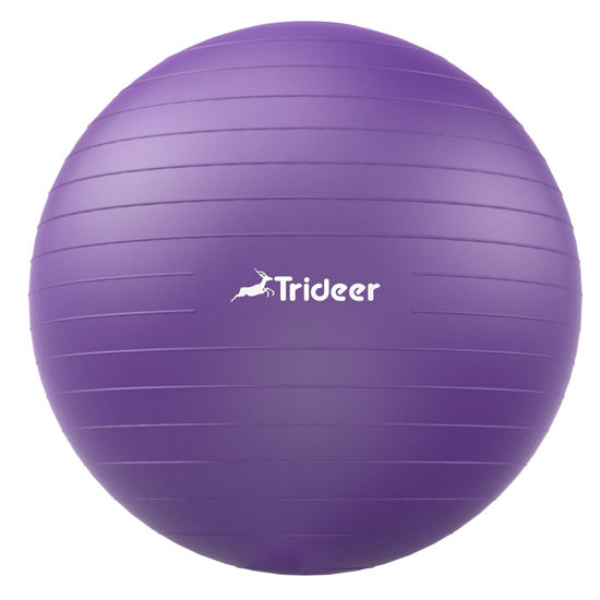 Picture of Trideer Yoga Ball - Exercise Ball for Workout pilates Stability - Anti-Burst and Slip Resistant for physical therapy, Birthing, Stretching & Core Workout, Office Ball Chair, Flexible Seating, Home Gym