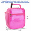 Picture of FlowFly Kids Lunch box Insulated Soft Bag Mini Cooler Back to School Thermal Meal Tote Kit for Girls, Boys, PU Pink