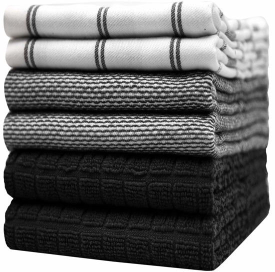 Premium Kitchen Towels (20x 28, 6 Pack) Large Cotton Kitchen Hand