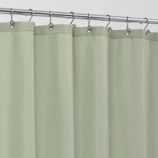 Picture of ALYVIA SPRING Sage Green Fabric Shower Curtain Liner Waterproof - Soft & Light-Weight Cloth Shower Liner with 3 Magnets, Hotel Quality & Machine Washable - Standard Size 72x72, Desert Sage