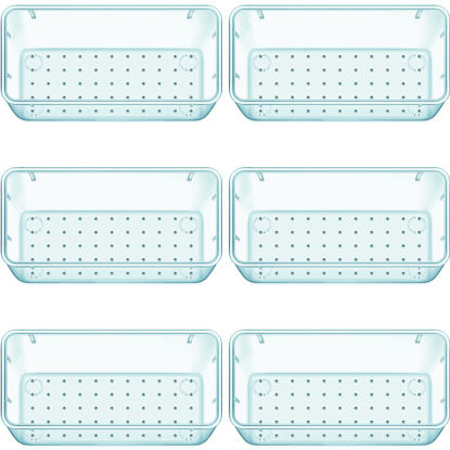 Picture of WOWBOX 6 PCS Plastic Drawer Organizer Set, Desk Drawer Divider Organizers and Storage Bins for Makeup, Jewelry, Gadgets for Kitchen, Bedroom, Bathroom, Office