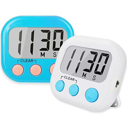 Picture of Classroom Timers for Teachers Kids Large Magnetic Digital Timer 2 Pack Blue White