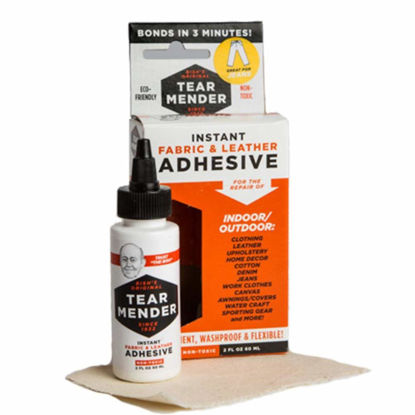 Picture of Tear Mender Instant Fabric & Leather Adhesive Kit with Patch for Jeans, 2 oz Bottle, TM-3
