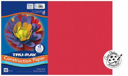 Picture of PACON Tru-Ray Sulphite Construction Paper, 12 x 18 Inches, Red, 50 Sheets (102994)