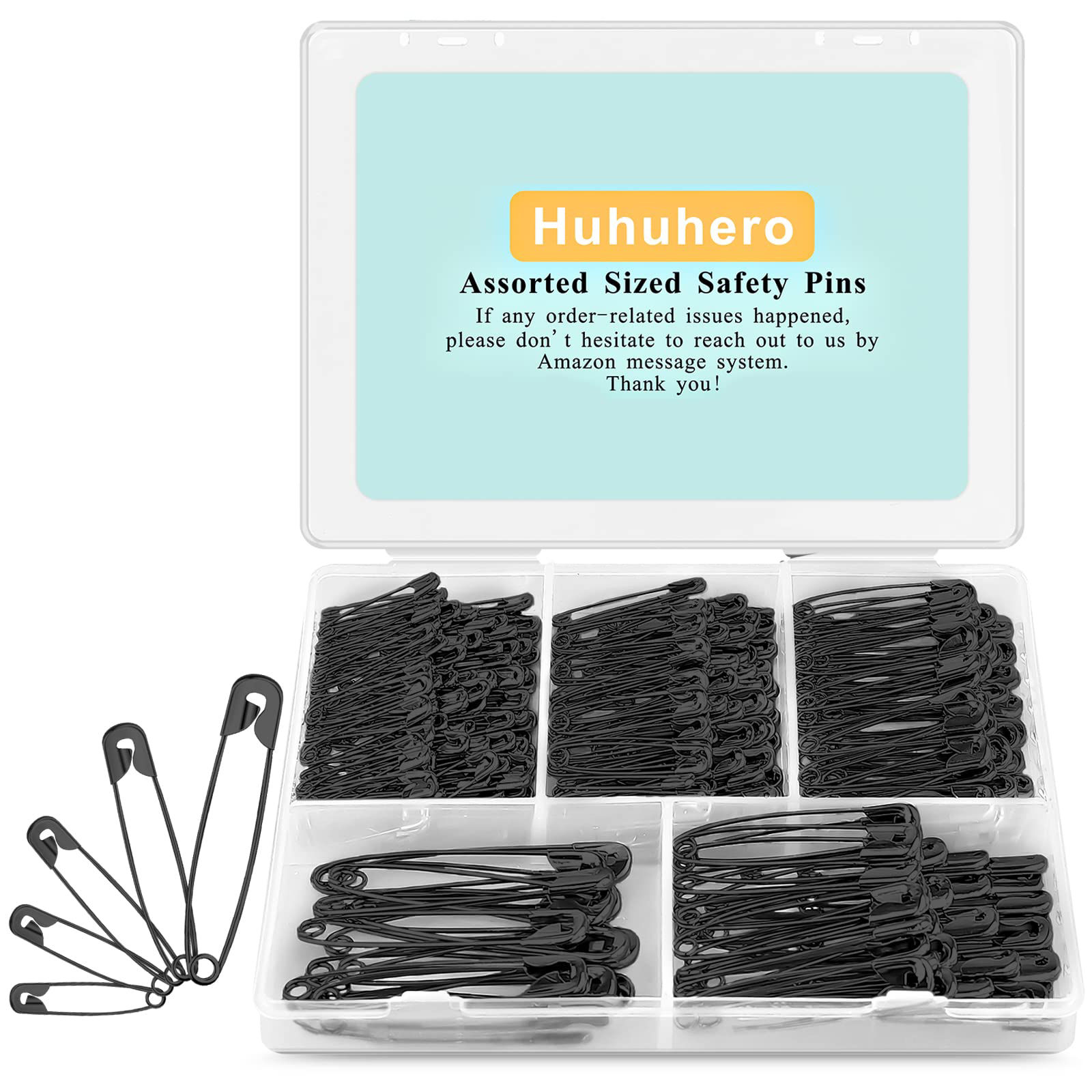 GetUSCart- Safety Pins Assorted, 340 PCS Nickel Plated Steel Large ...