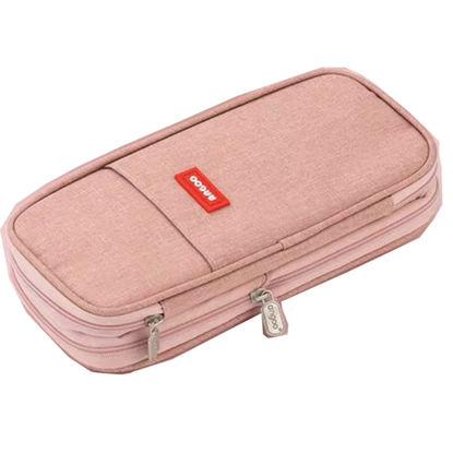 Picture of Arnuixty Large Storage Pencil Case Pen Bag with Zipper Big Capacity Pouch Organizer for Office Travel Holder Box(Dark Pink)