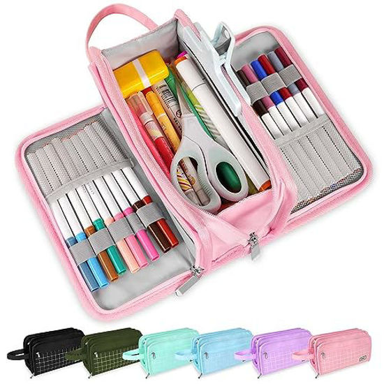 Large Pencil Case With 3 Compartments Makeup For Secondary School