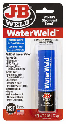 Picture of J-B Weld 8277 WaterWeld Epoxy Putty Stick - 2 oz., Off White