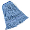 Picture of Matthew Cleaning Heavy Duty Mop Head Commercial Replacement for General and Floor Cleaning , Wet Industrial Blue Cotton Looped End String Head Refill (Pack of 3) Blue
