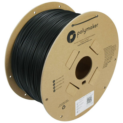 Picture of Polymaker 3kg PLA PRO Filament 1.75mm Black, Powerful PLA Filament 1.75mm 3D Printer Filament - PolyLite 1.75 PLA Filament PRO, Cost Effective Large Roll PLA 3D Printing Filament for Big Projects