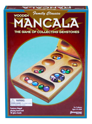 Picture of Pressman Mancala - Real Wood Folding Set, with Multicolor Stones by Pressman, 2 players
