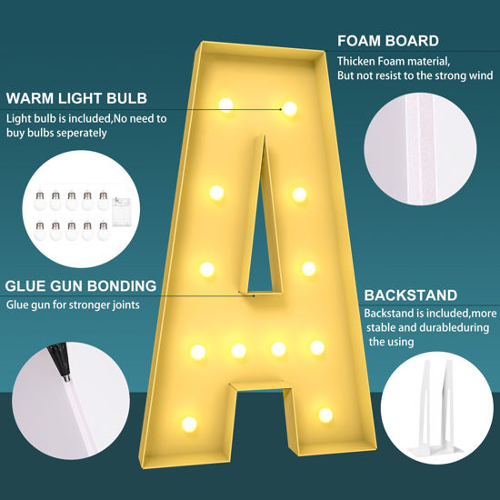 GetUSCart- YOSWPP 4FT Large Marquee Light Up Letters Numbers Giant ...