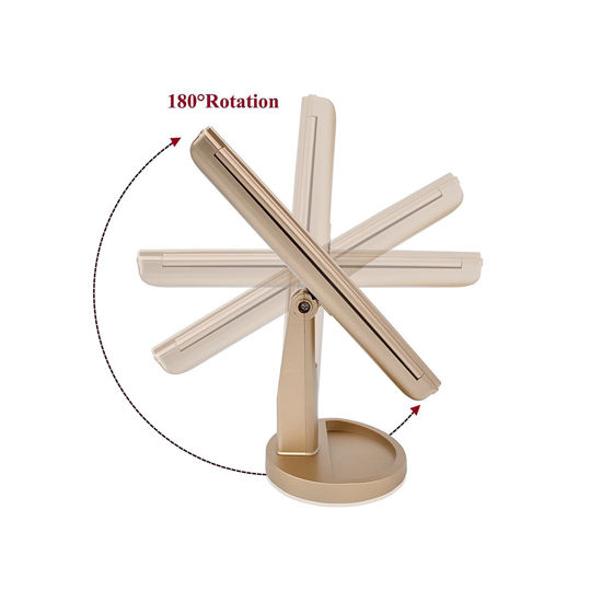 GetUSCart deweisn Floor Mount TriFold Lighted Vanity Mirror with 21