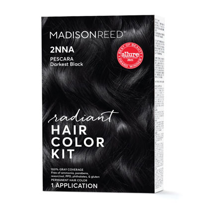 Picture of Madison Reed Radiant Hair Color Kit, Blackest Black for 100% Gray Coverage, Ammonia-Free, 2NNA Pescara Black, Permanent Hair Dye, Pack of 1