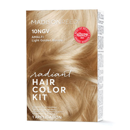 Picture of Madison Reed Radiant Hair Color Kit, Light Golden Blonde for Superior Gray Coverage, Ammonia-Free, 10NGV Amalfi Blonde, Permanent Hair Dye, Pack of 1