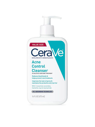 Picture of CeraVe Face Wash Acne Treatment | 2% Salicylic Acid Cleanser with Purifying Clay for Oily Skin | Blackhead Remover and Clogged Pore Control | Fragrance Free, Paraben Free & Non Comedogenic| 16 Ounce