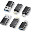 Picture of 6 Pack [USB C to USB]&[USB C to Lightning]&[USB to USB C] USB C to USB Adapter Female SuperSpeed Data Transfer & Fast Charging Converter for iPhone,Samsung,iPad,Laptop,PC-Black