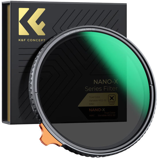 Picture of K&F Concept 62mm True Color Variable ND2-32 (1-5 Stops) ND Lens Filter, Adjustable Neutral Density Filter with 28 Multi-Layer Coatings for Camera Lens