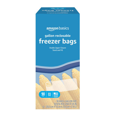 Picture of Amazon Basics Freezer Gallon Bags, 90 Count (Previously Solimo)