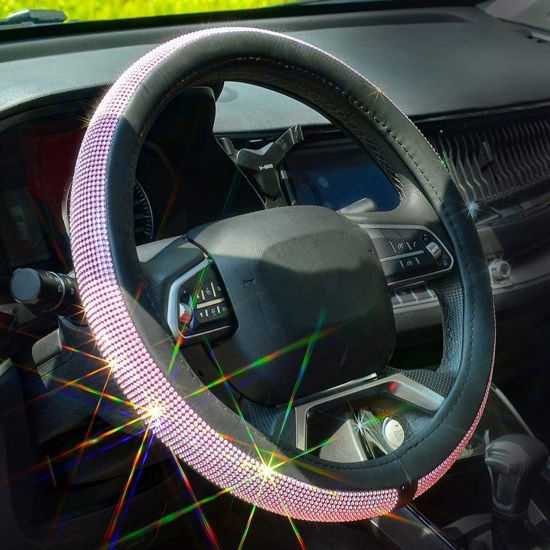 Pink diamond steering clearance wheel cover