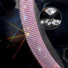 Picture of New Diamond Leather Steering Wheel Cover with Bling Bling Crystal Rhinestones, Universal Fit 15 Inch Car Wheel Protector for Women Girls,Pink & White Diamond